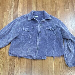 POL Lavender Corduroy Jacket